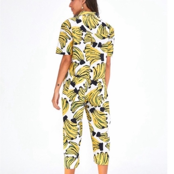 FARM Rio Banana Print Jumpsuit - Yellow and Black - Picture 2 of 11